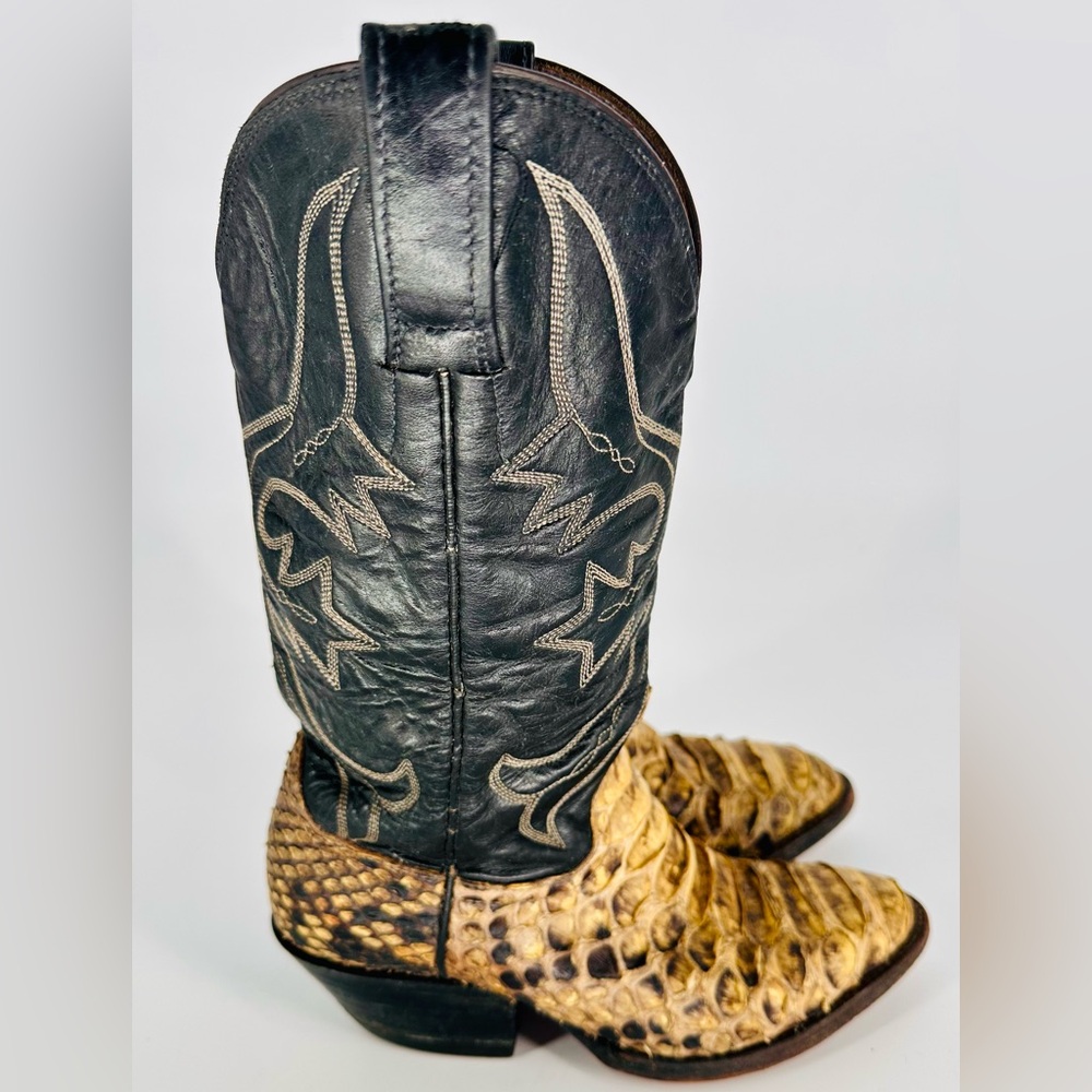 Snakeskin Cowboy Leather Boots Women’s 7-7.5US Vintage - Picture 4 of 10
